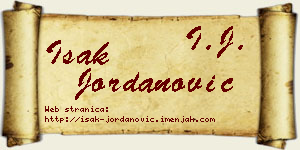 Isak Jordanović vizit kartica
